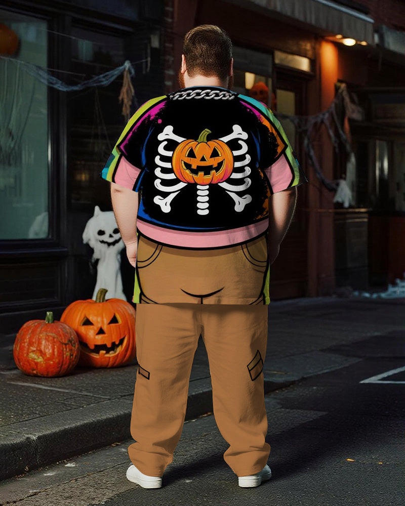 Big & Tall Skull T-Shirt Pants Set for big men view 4