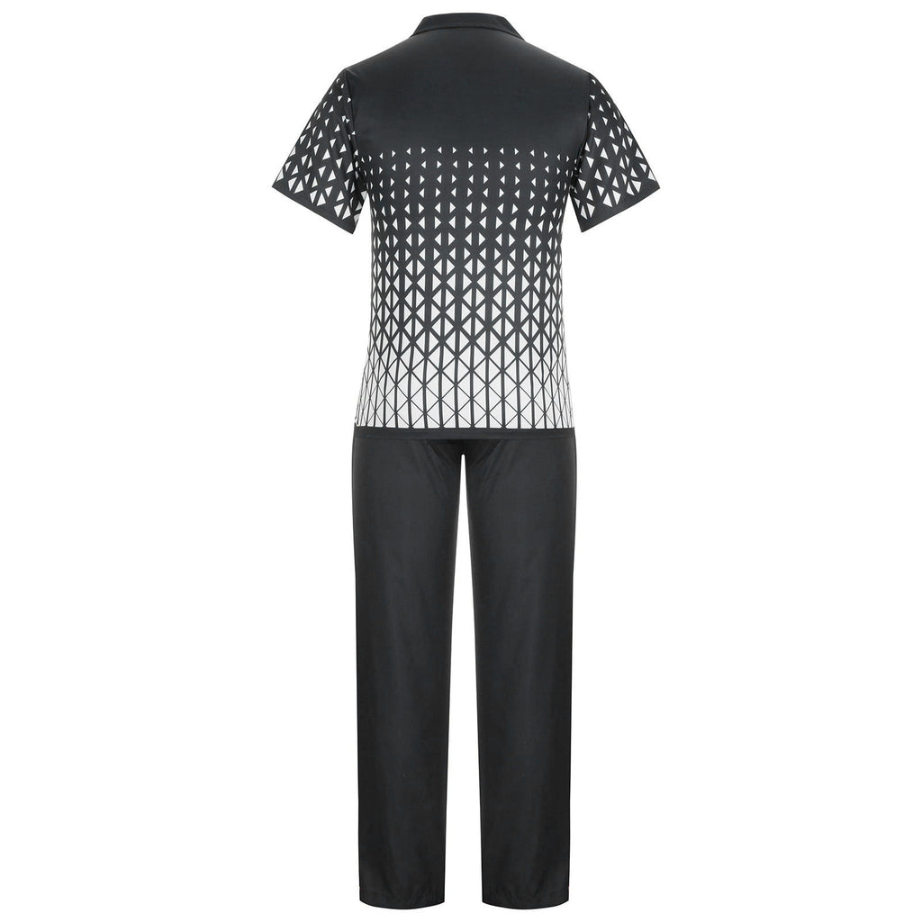 Big & Tall Black Gradient Shirt Pants Set for big men view 5