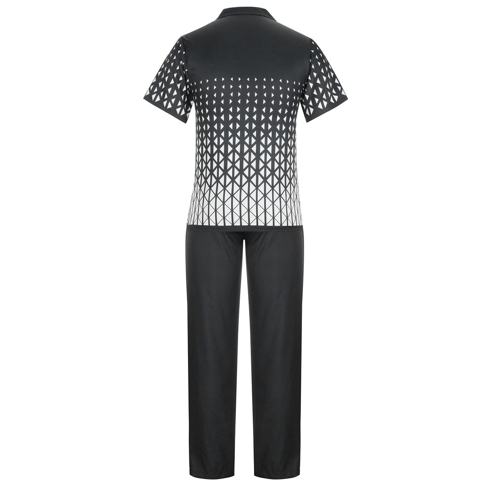 Big & Tall Black Gradient Shirt Pants Set for big men view 5