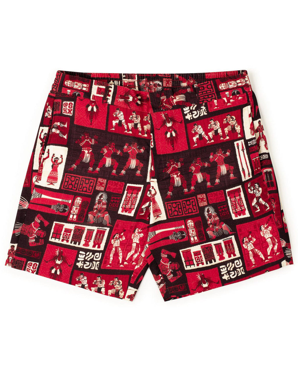 Big & Tall Hawaiian Tropical Colorblock Shorts for big men view 3