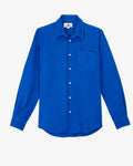 Big & Tall Blue Solid Color Graphic Long Sleeve Shirt for big men view 1