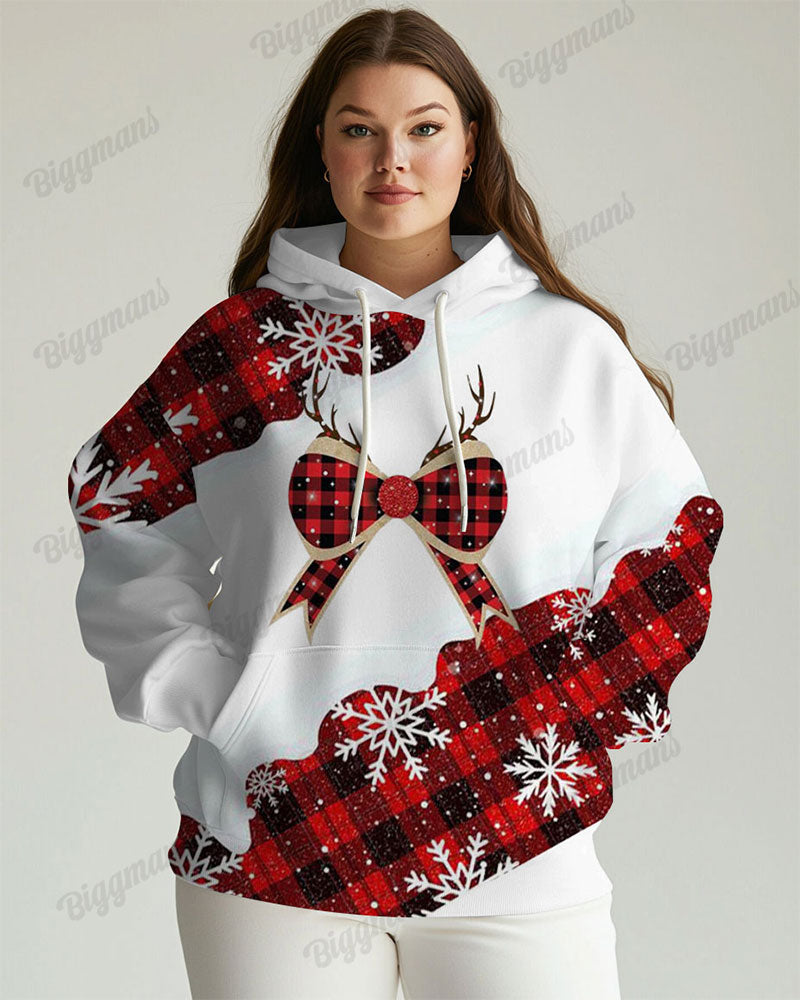 Big & Tall Plaid Graphic Hoodie for big men
