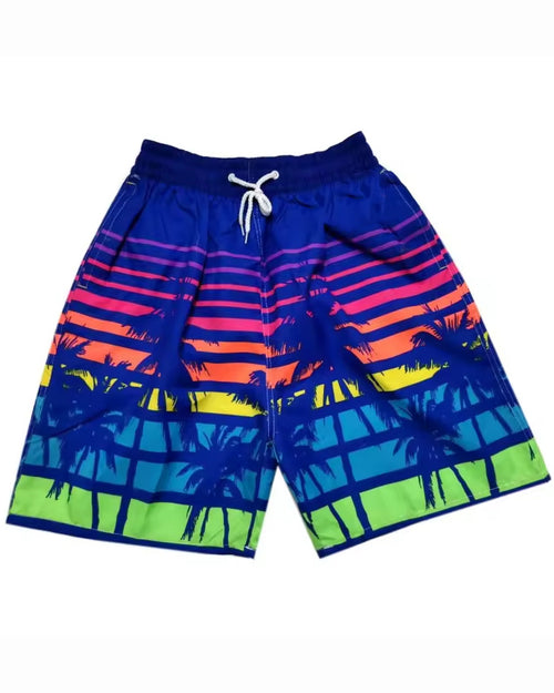 Big & Tall Hawaiian Gradient Striped Shorts for big men