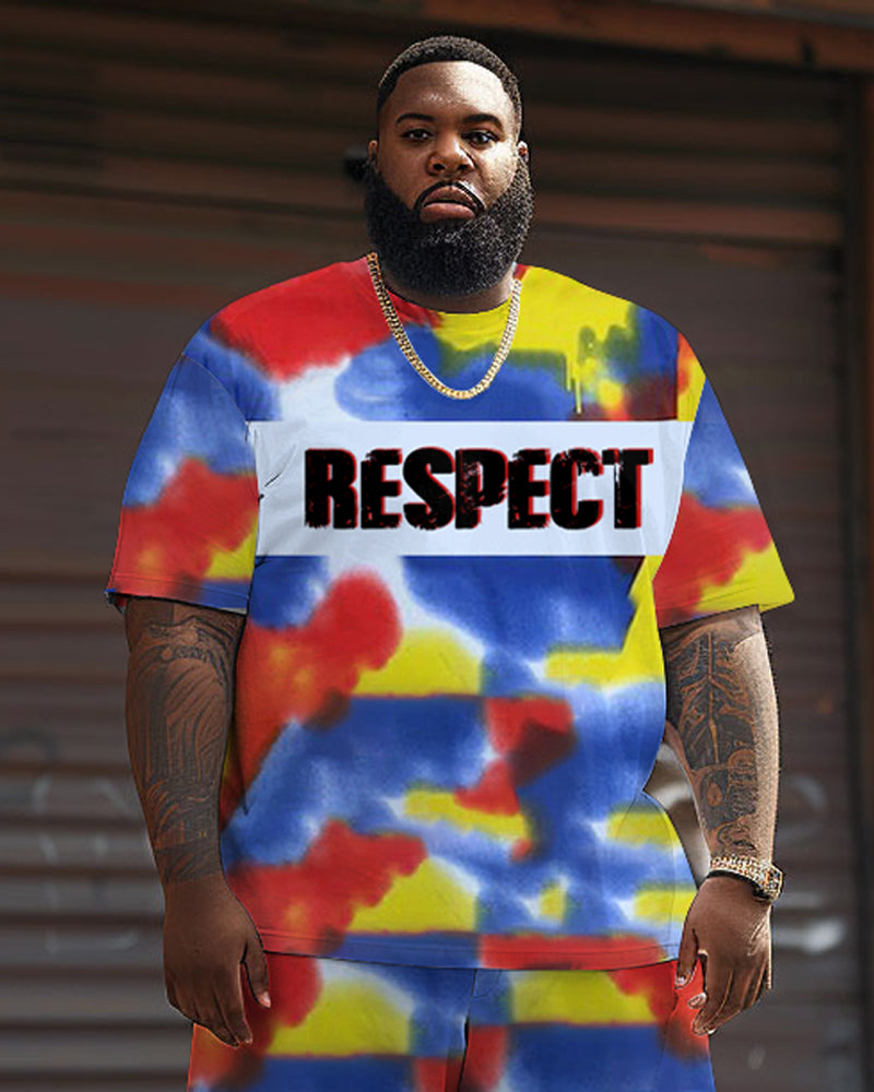 Big & Tall Graphic Streetwear Two-piece Set for big men view 3