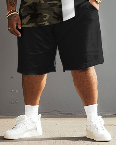 Big & Tall Colorblock Camouflage Two-piece Set for big men view 4