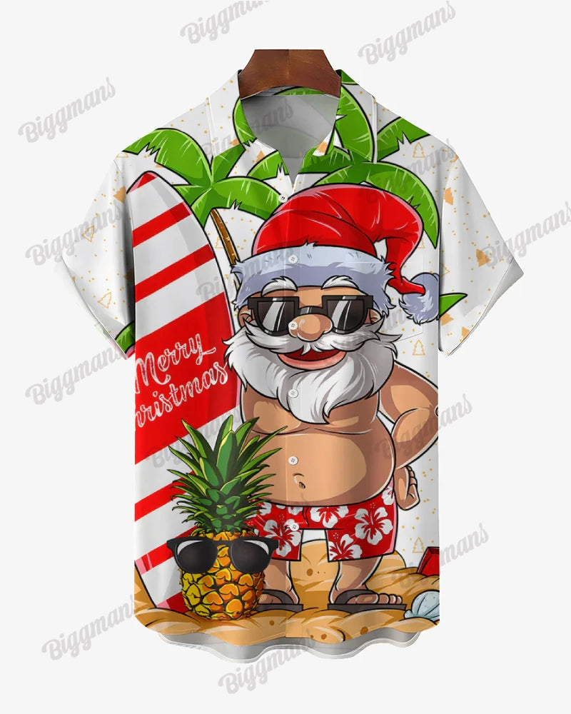 Big & Tall Hawaiian T-Shirt Shorts Set for big men view 2