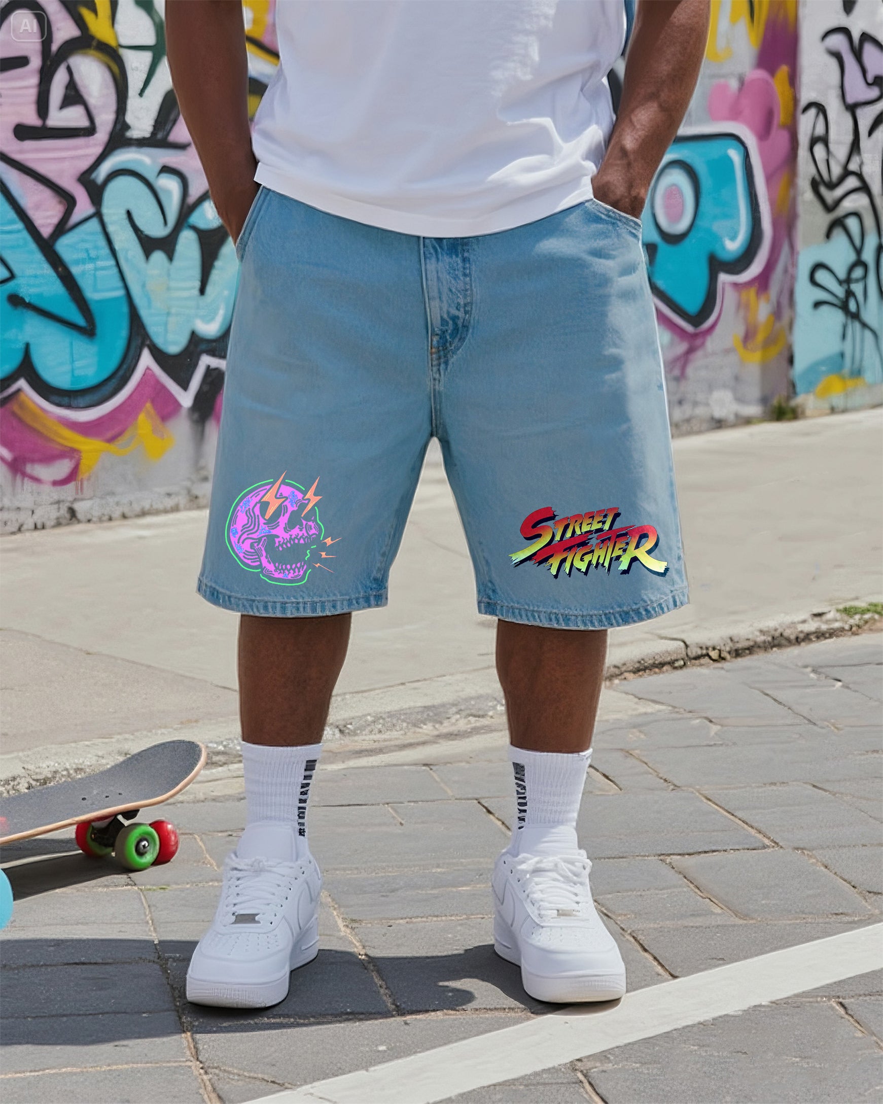 Big & Tall Denim Graffiti Streetwear Jeans for big men