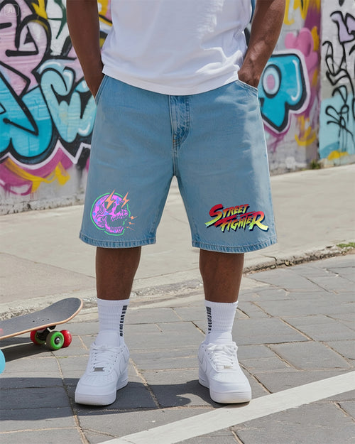 Big & Tall Denim Graffiti Streetwear Jeans for big men