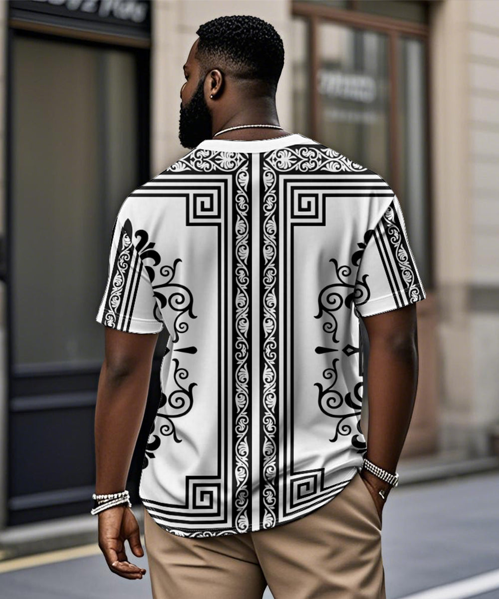 Big & Tall White Vintage T-Shirt for big men view 2
