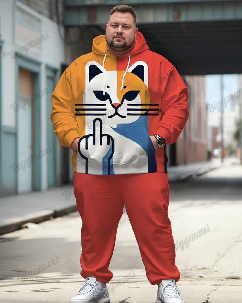 Big & Tall Graphic Hoodie Sweatpants Set for big men view 1