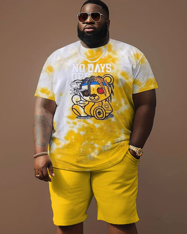 Big & Tall Graphic Streetwear Two-piece Set for big men view 1