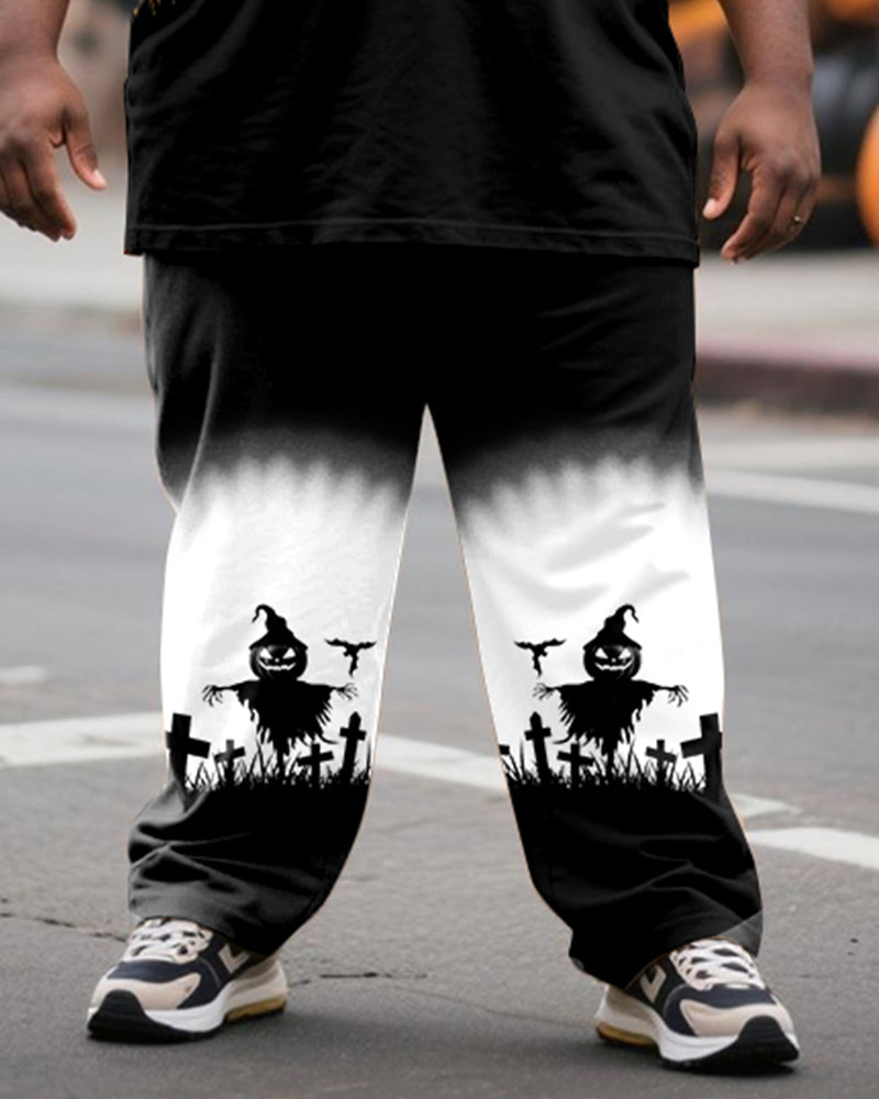 Big & Tall Gradient Graphic T-Shirt Pants Set for big men view 3