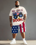 Big & Tall Graphic T-Shirt Shorts Set for big men view 2
