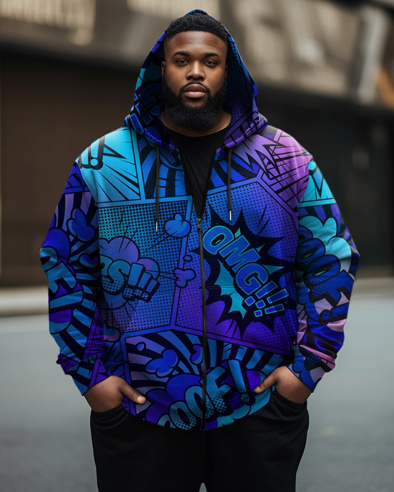 Big & Tall Graffiti Streetwear Hoodie for big men view 1