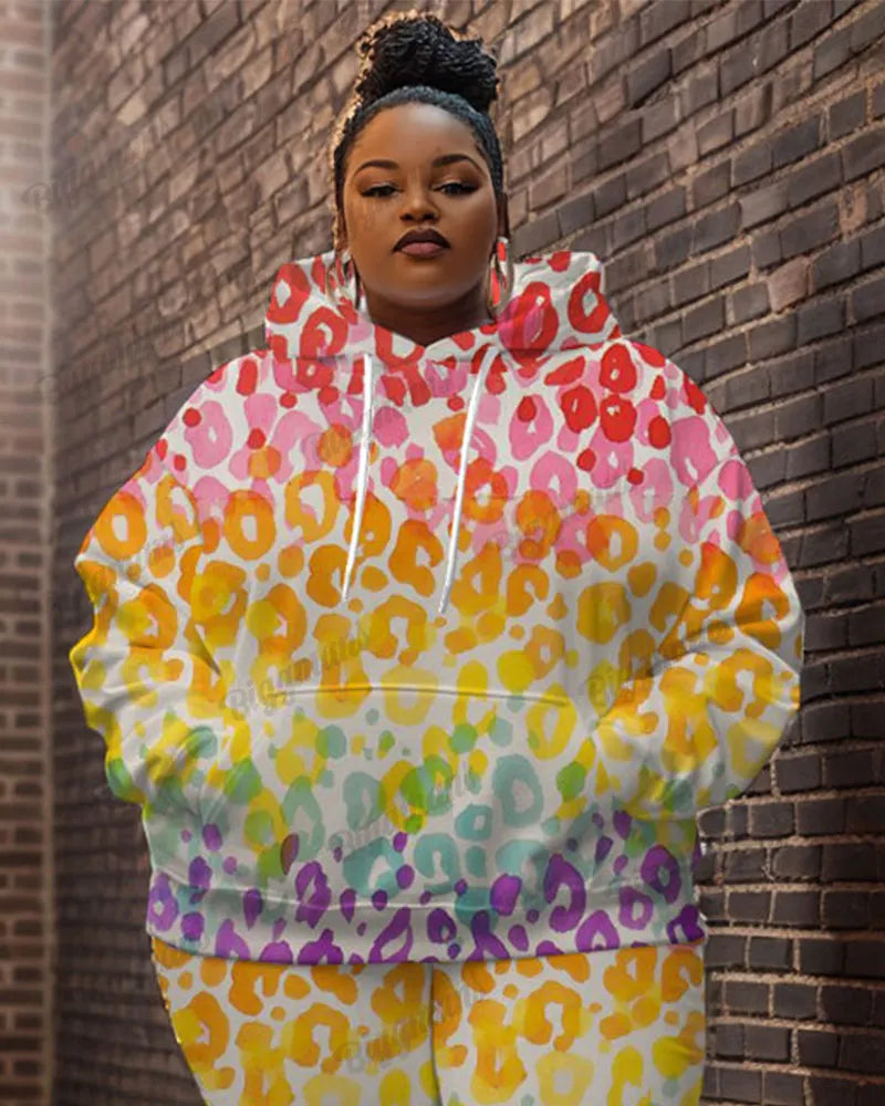 Big & Tall Graphic Streetwear Hoodie Sweatpants Set for big men view 2