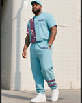 Big & Tall Patchwork Two-piece Set for big men view 1