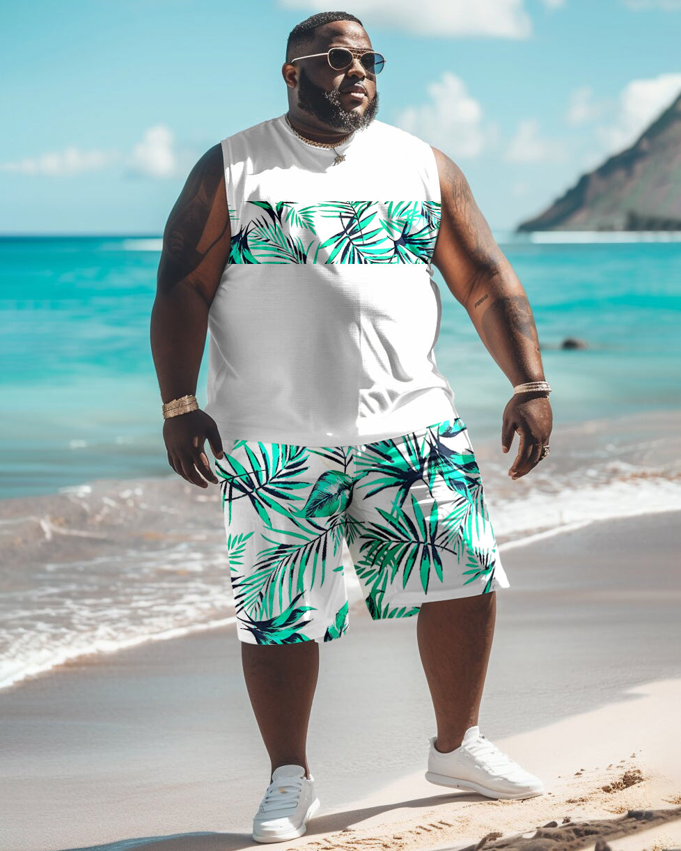 Big & Tall Hawaiian Graphic Tank Top for big men view 1