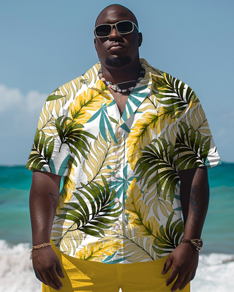 Big & Tall Hawaiian Graphic Floral Jeans for big men view 2