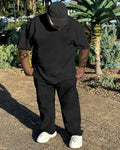 Big & Tall Solid Color Two-piece Set for big men view 3