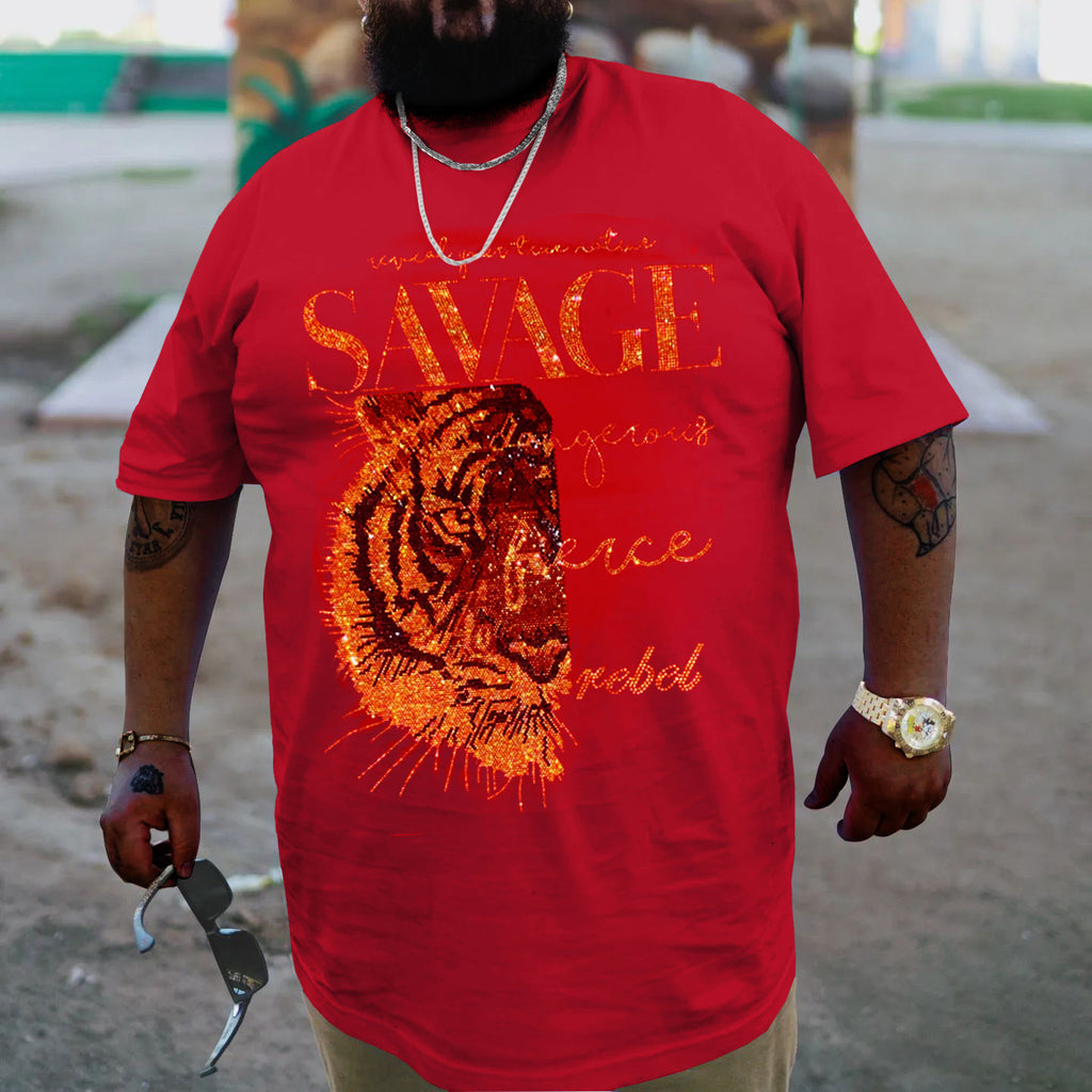 Big & Tall Red Streetwear T-Shirt for big men view 3