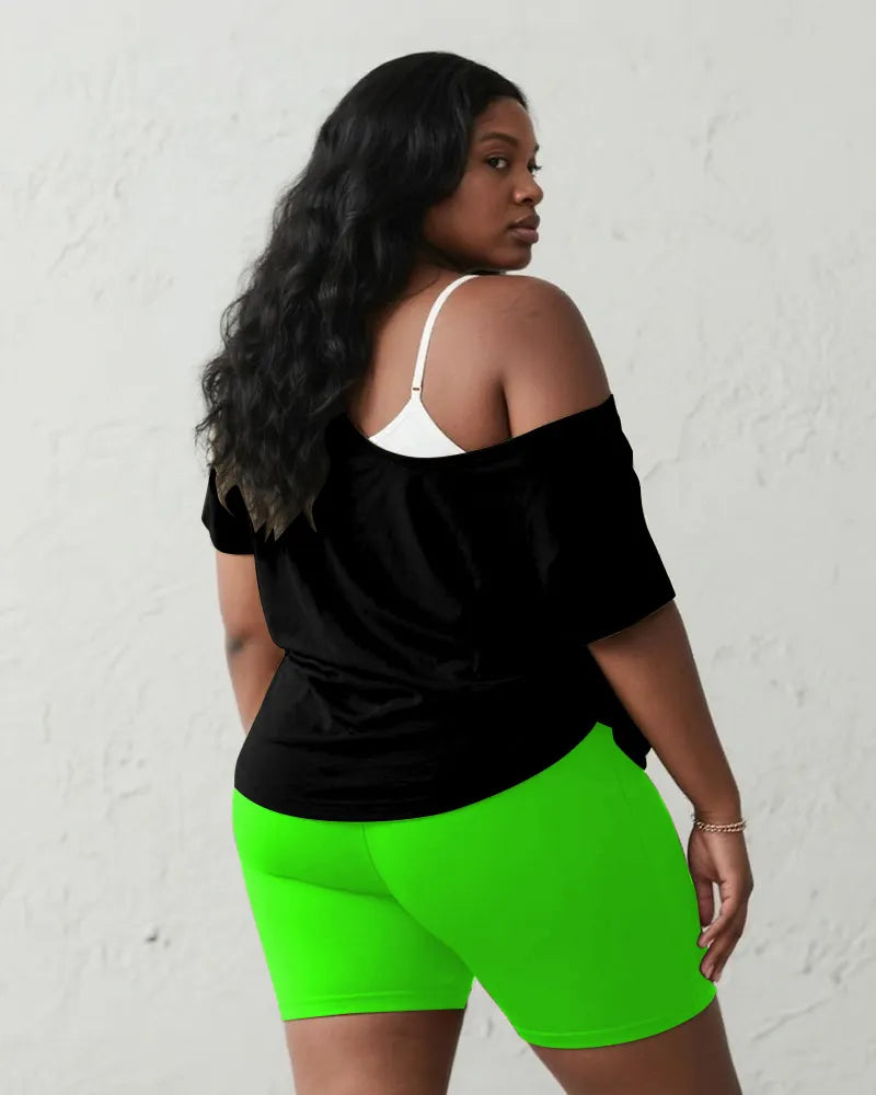 Big & Tall Green Graphic Graffiti Two-piece Set for big men view 5