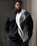 Big & Tall Striped Graphic Long Sleeve Shirt for big men