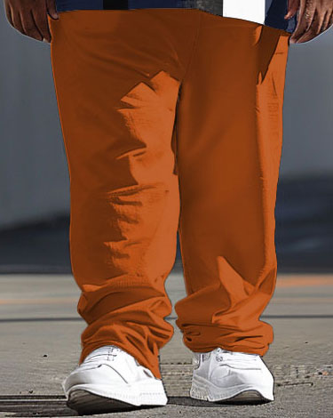 Big & Tall Colorblock T-Shirt Pants Set for big men view 3