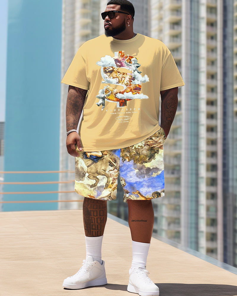 Big & Tall Graphic T-Shirt Shorts Set for big men view 1