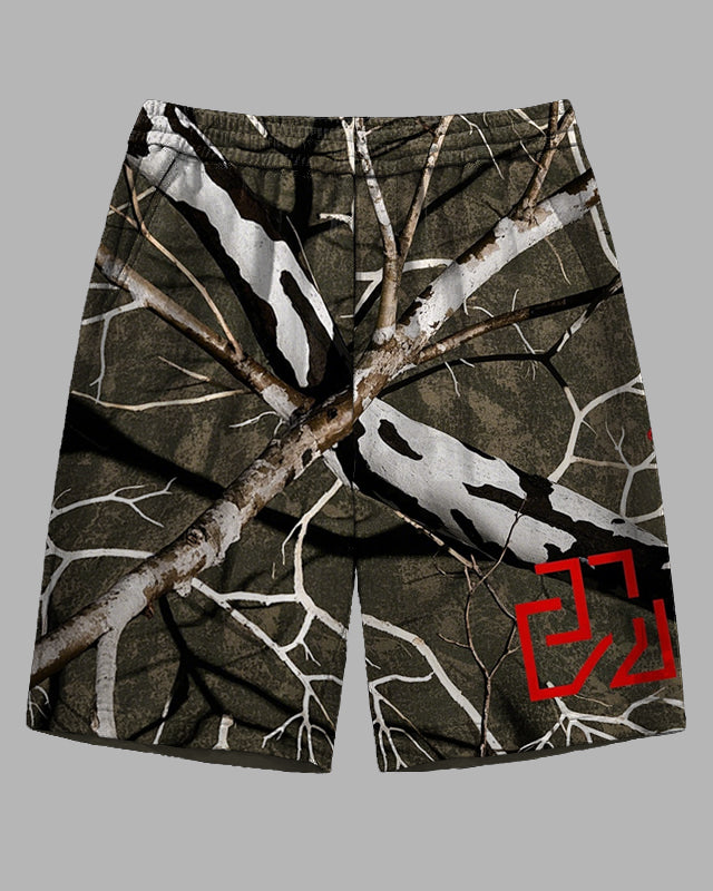 Big & Tall Geometric Streetwear Shorts for big men