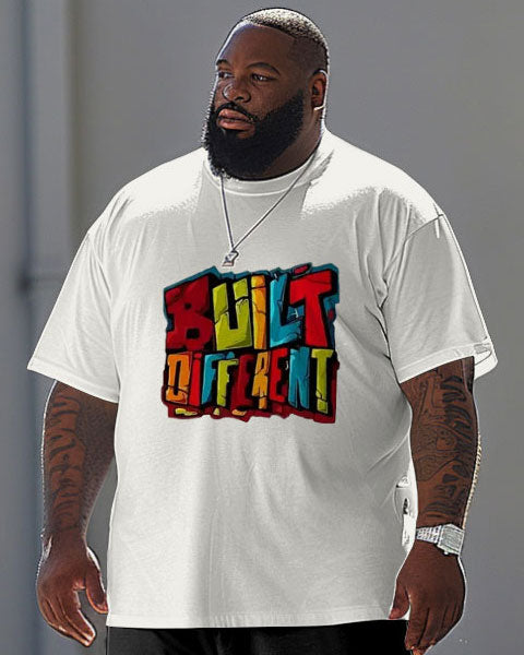 Big & Tall Graphic Graffiti T-Shirt Pants Set for big men view 2