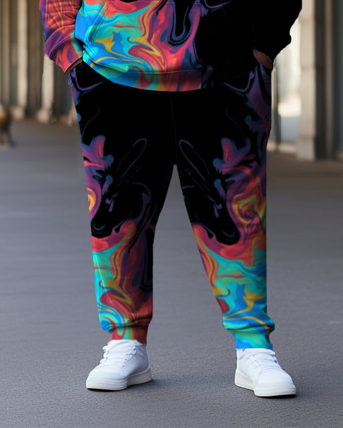 Big & Tall Streetwear Hoodie Sweatpants Set for big men view 3