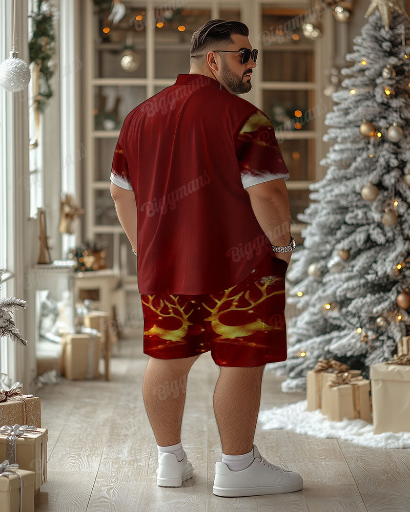 Big & Tall Streetwear T-Shirt Shorts Set for big men view 2