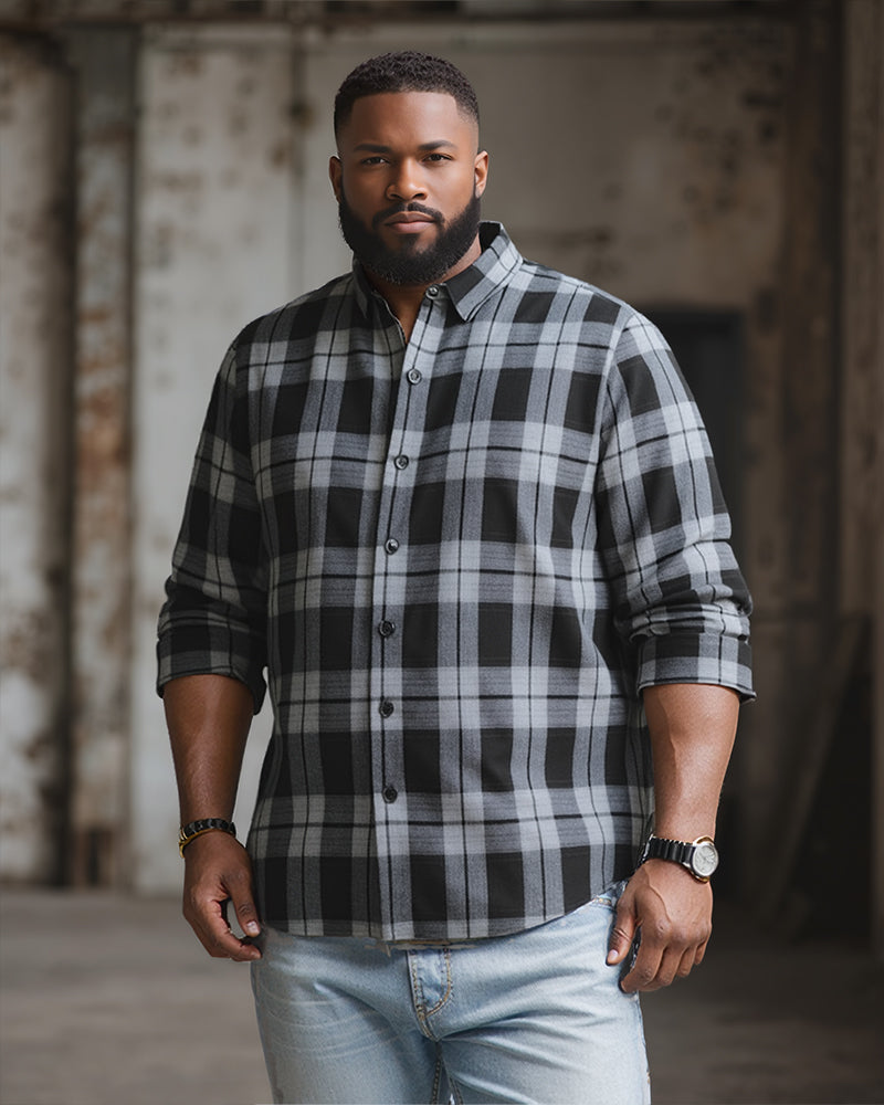 Big & Tall Black Plaid Jeans for big men view 9