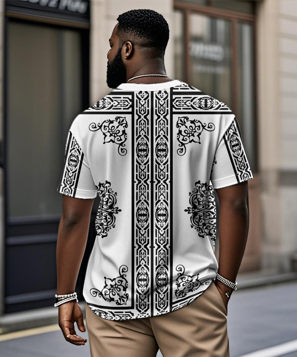 Big & Tall White Vintage T-Shirt for big men view 2