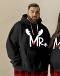 Big & Tall Plaid Graphic Hoodie Sweatpants Set for big men view 3