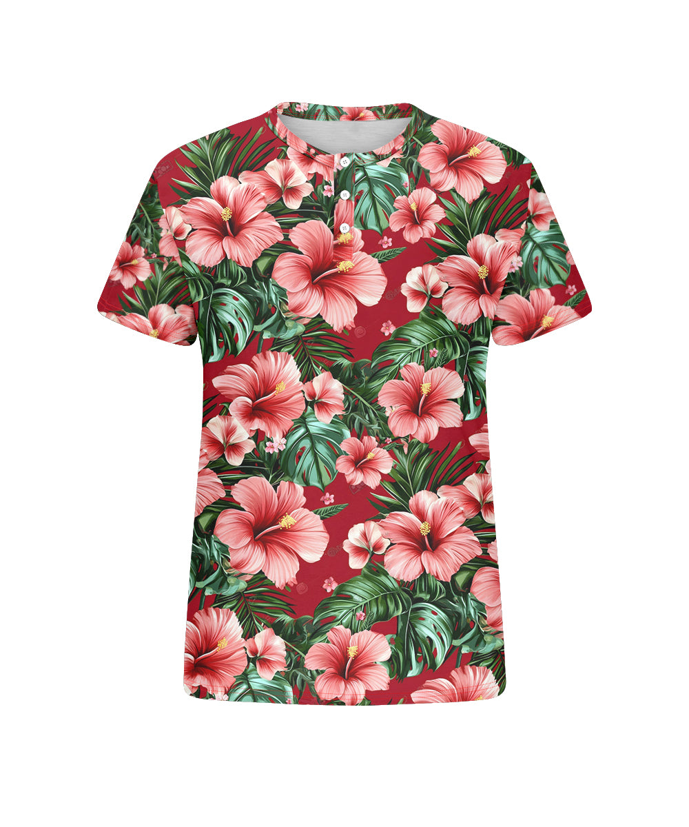 Big & Tall Red Hawaiian Graphic T-Shirt for big men view 4