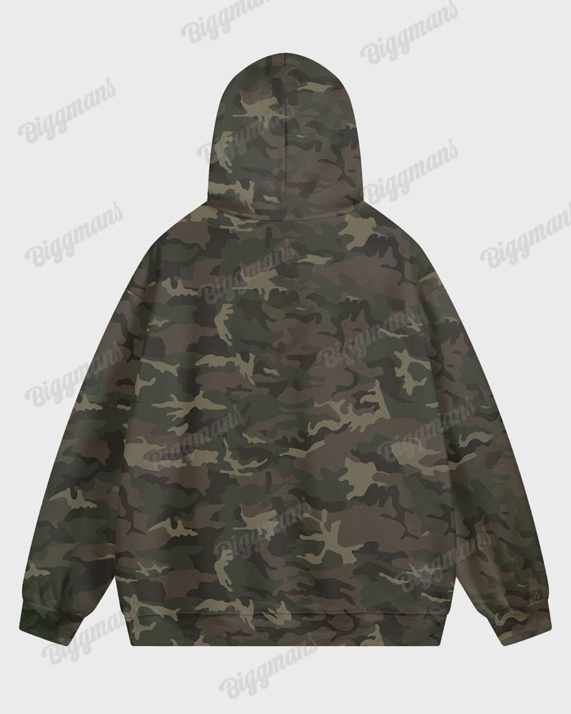 Big & Tall Graphic Camouflage Hoodie Sweatpants Set for big men view 4