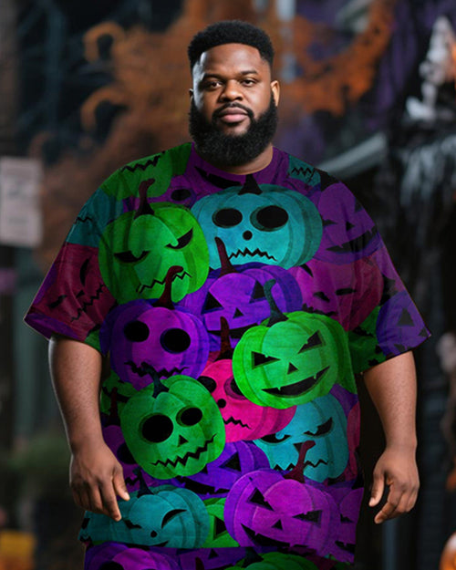Big & Tall Graffiti Streetwear T-Shirt Pants Set for big men view 2