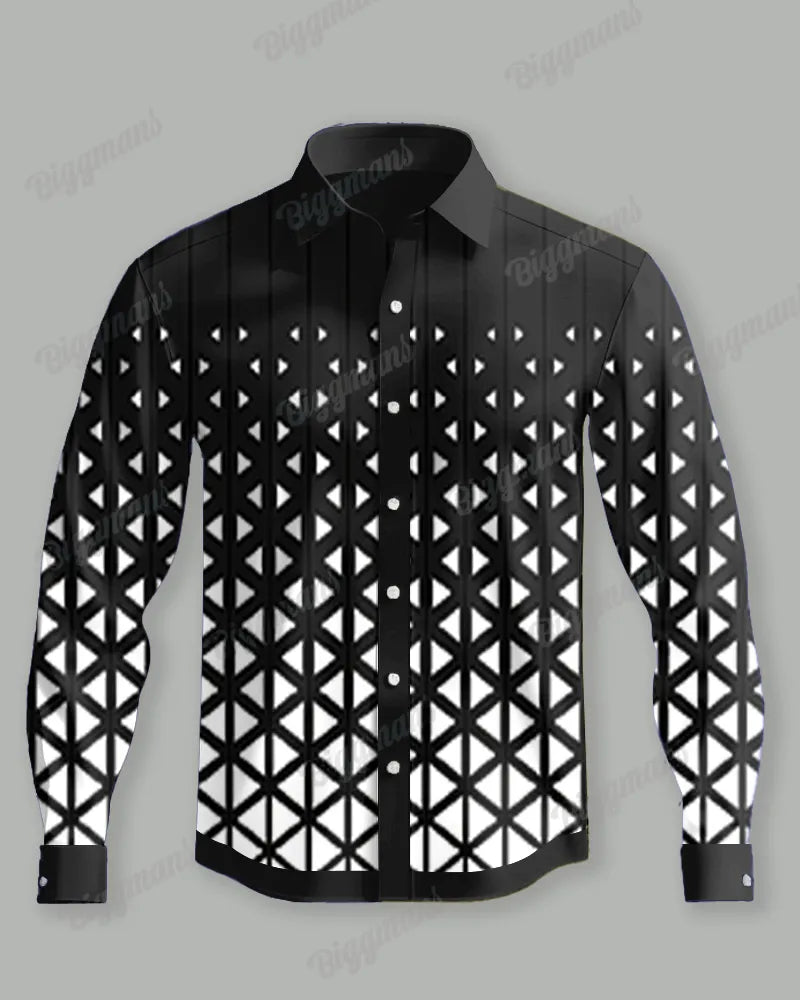 Big & Tall Black Gradient Shirt Pants Set for big men view 2