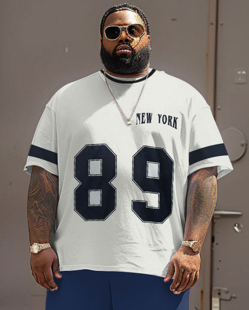 Big & Tall Graphic Streetwear T-Shirt Shorts Set for big men view 3