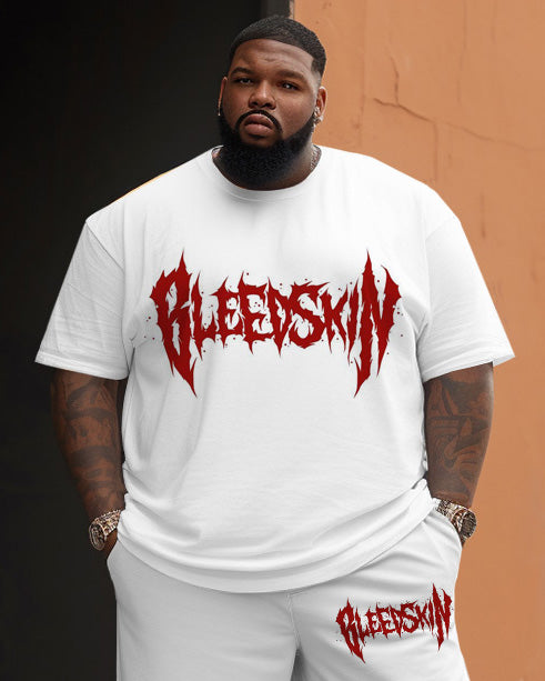Big & Tall Graphic Graffiti Streetwear Two-piece Set for big men view 2