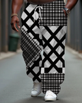 Big & Tall Colorblock Plaid Pants for big men