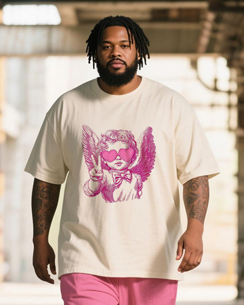 Big & Tall Pink Graffiti T-Shirt Pants Set for big men view 2