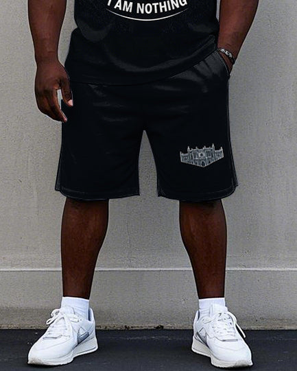 Big & Tall Streetwear T-Shirt Shorts Set for big men view 3