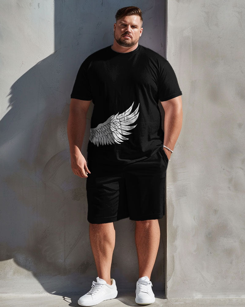 Big & Tall Graphic T-Shirt Shorts Set for big men view 1