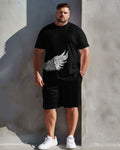 Big & Tall Graphic T-Shirt Shorts Set for big men view 1