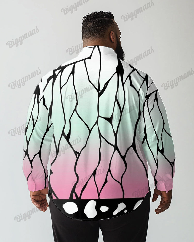 Big & Tall Graphic Shirt Shorts Set for big men view 2