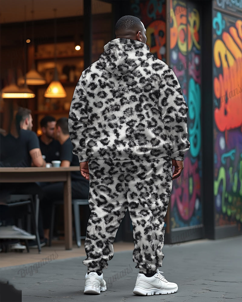 Big & Tall White Graphic Hoodie for big men view 2