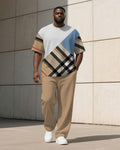 Big & Tall Colorblock T-Shirt Pants Set for big men view 1
