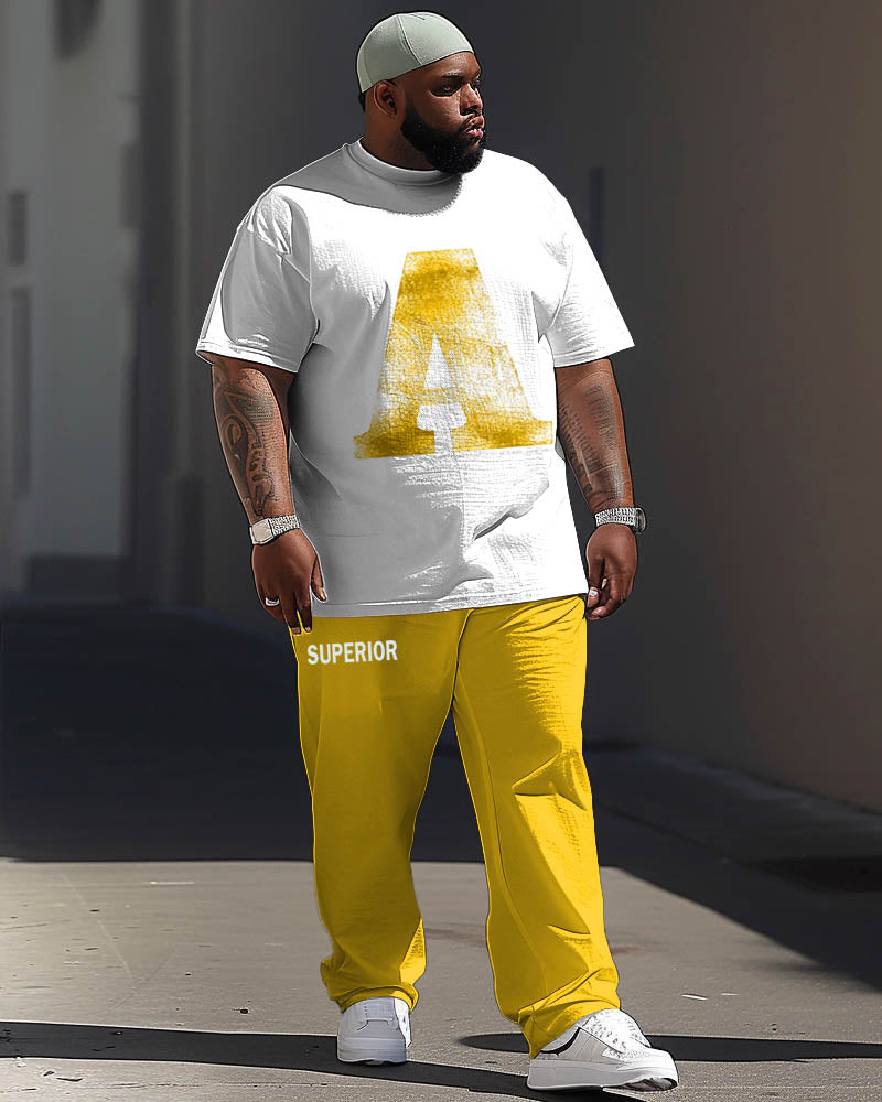 Big & Tall Graphic T-Shirt Pants Set for big men view 1